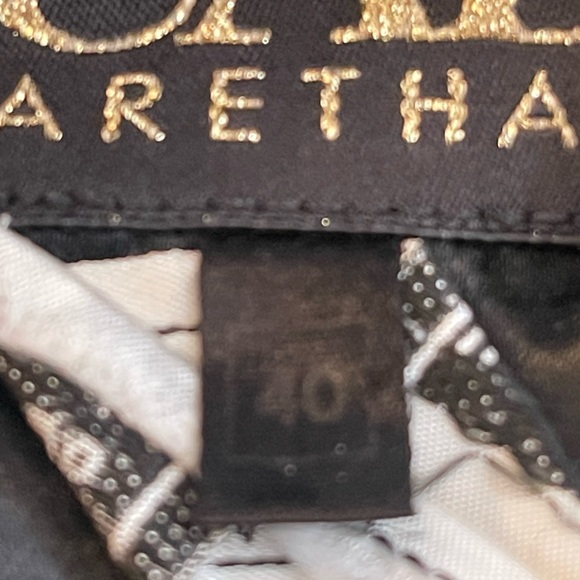 VTG Escada Blazer Single Breasted Hidden Buttons Long Dark Green Velvet Trim 40 - Picture 10 of 10